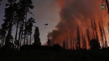 Чехія.  Національний парк Богемська Швейцарія горить.  150 пожежників і два вертольоти в дії