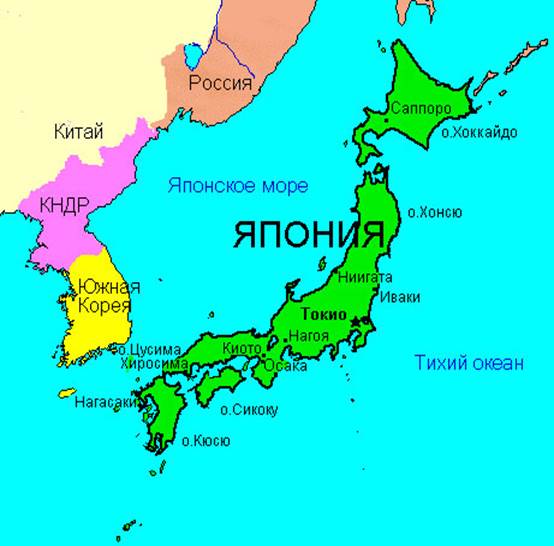 Японія на карті світу